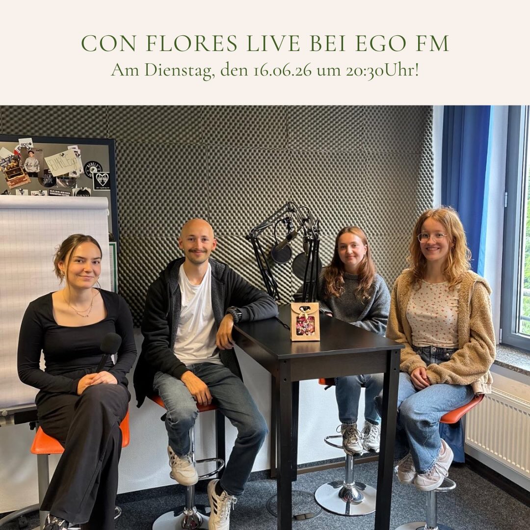 Das ConFlores-Team zu Gast im Radiostudio bei einem Live-Auftritt im Radio